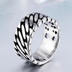 Beier new store 316L Stainless Steel ring personality Wide Chain Knitting Ring Exagerrated fashion jewelry  LLBR8-249R