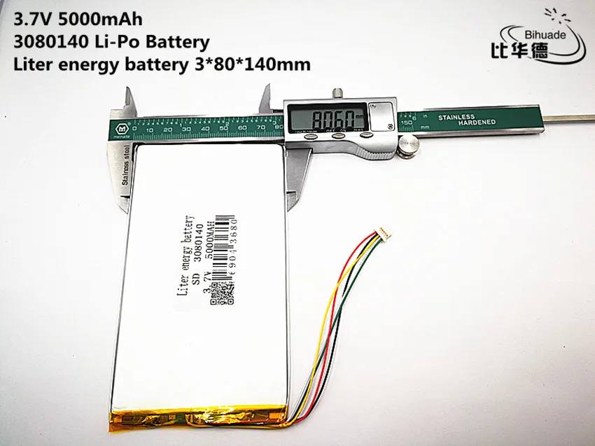 5P2.0 Tốt Lượng Cao 2 Chiếc Máy Tính Bảng Pin 3.7V 5000 MAh 3080140 Polymer Lithium Ion/Pin Li-ion Cho máy Tính Bảng Pin