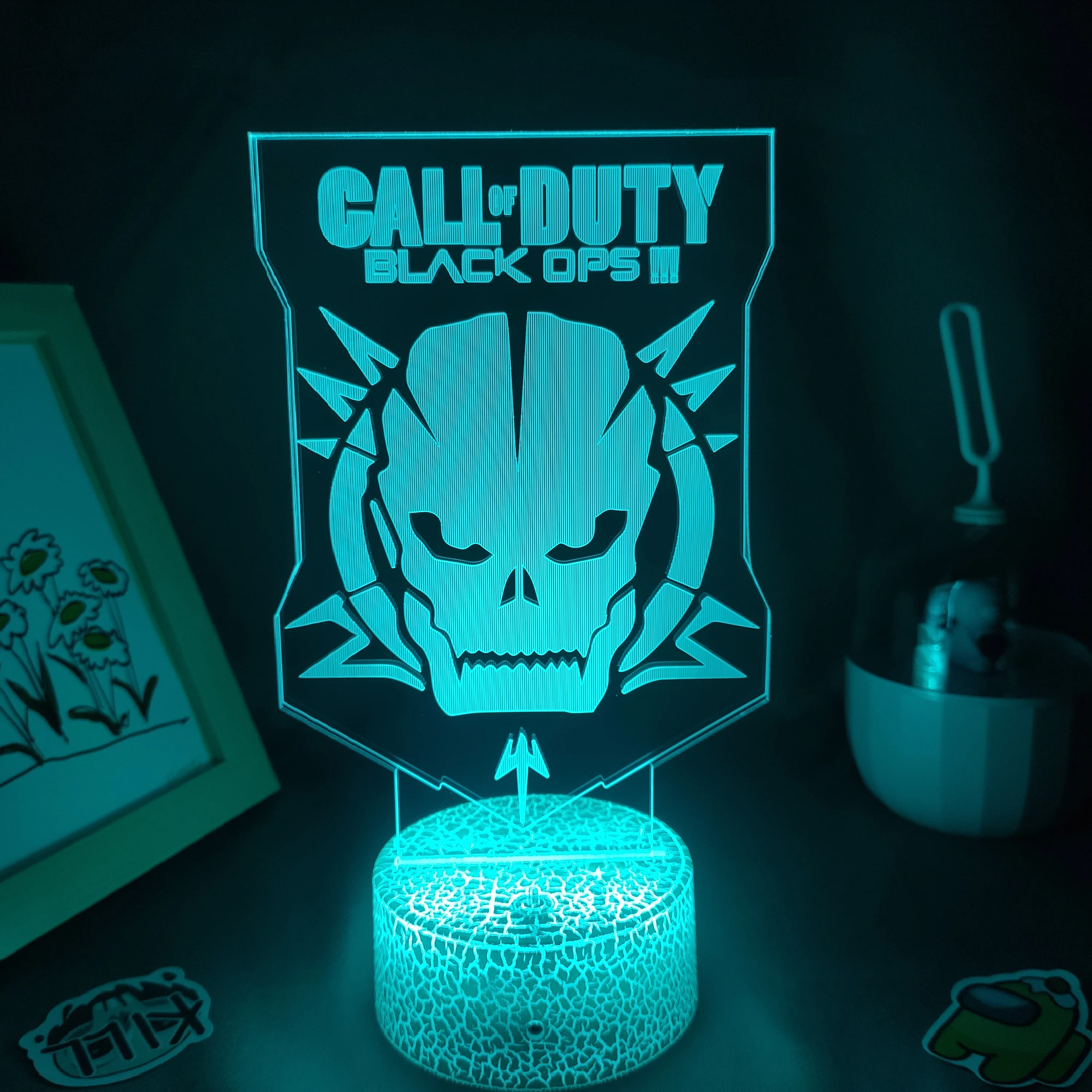 COD Game LOGO 3D Lamps Call Of Duty Led RGB Night Lights Birthday Cool Gifts For Friends Bed Room Table Colorful Mark Decoration