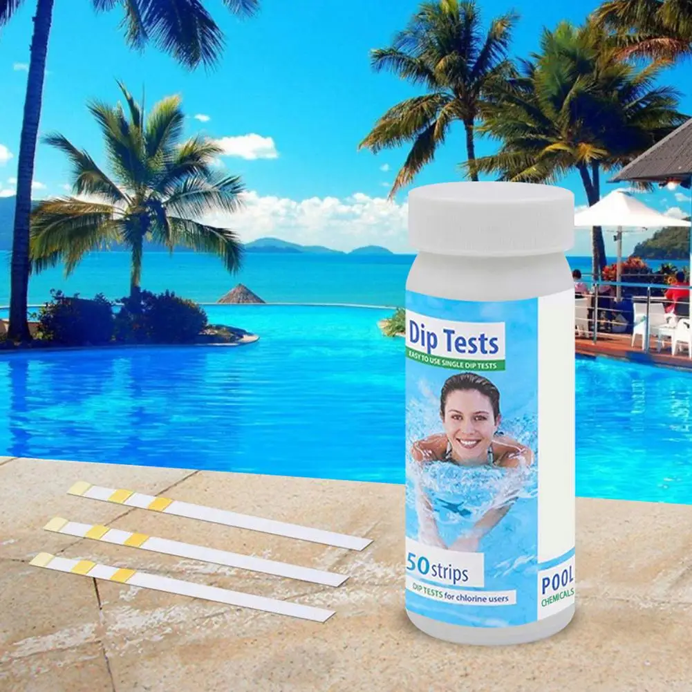 50 Strips Swimming Pool PH Test Paper 3 In 1 Multiple Water Hardness Swimming Pool Spa Chlorine Test Strips Dropshipping