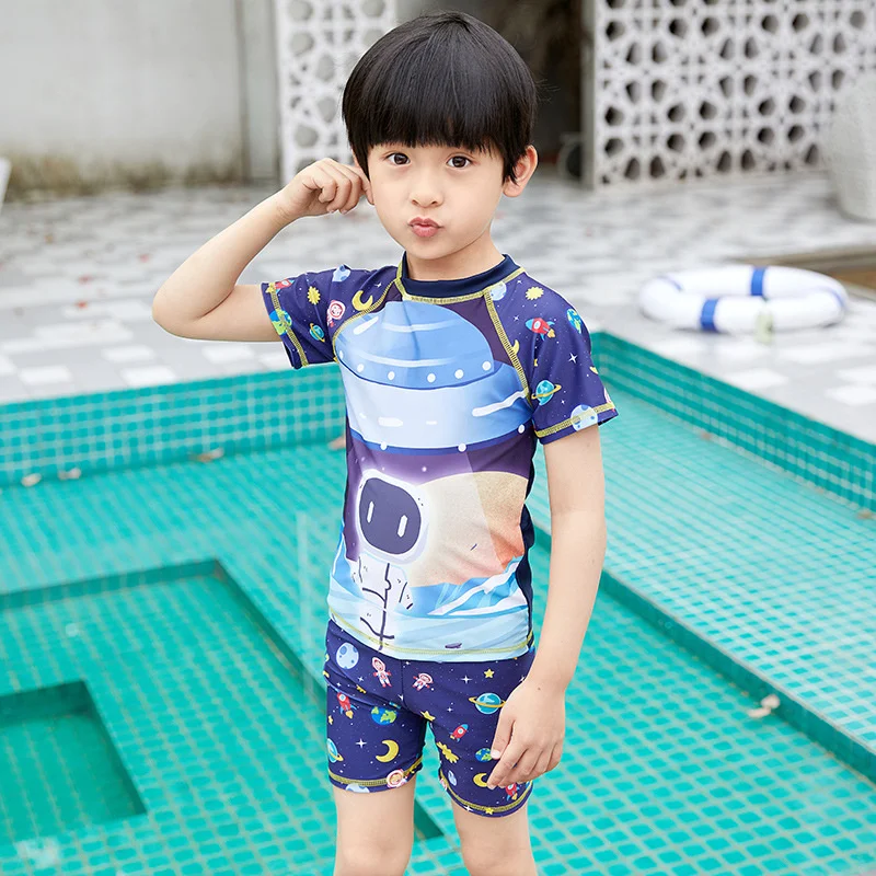 Swimwear Kids Two Piece Swimsuit Children Cartoon Printed Bathing Suit Boy High-end Swimwear