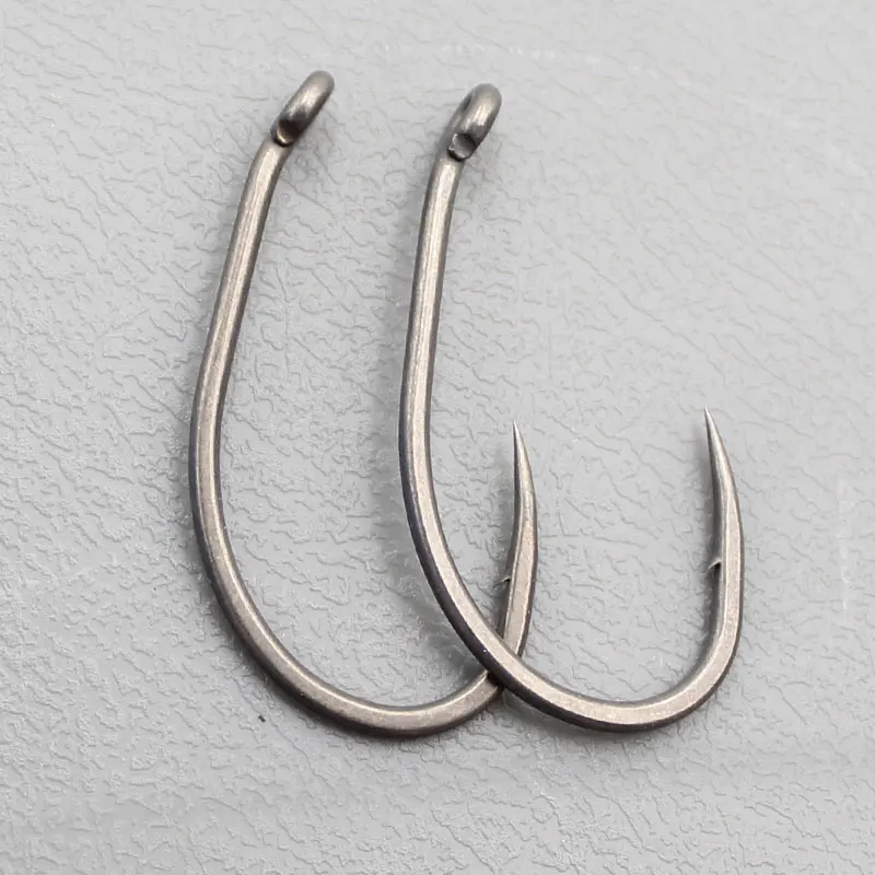 20PCS Carp Fishing Hooks PTFE Coated Super Sharped Hooks Krank Shank Matte Black Barbed Hooks High Carbon Steel Carp Hooks