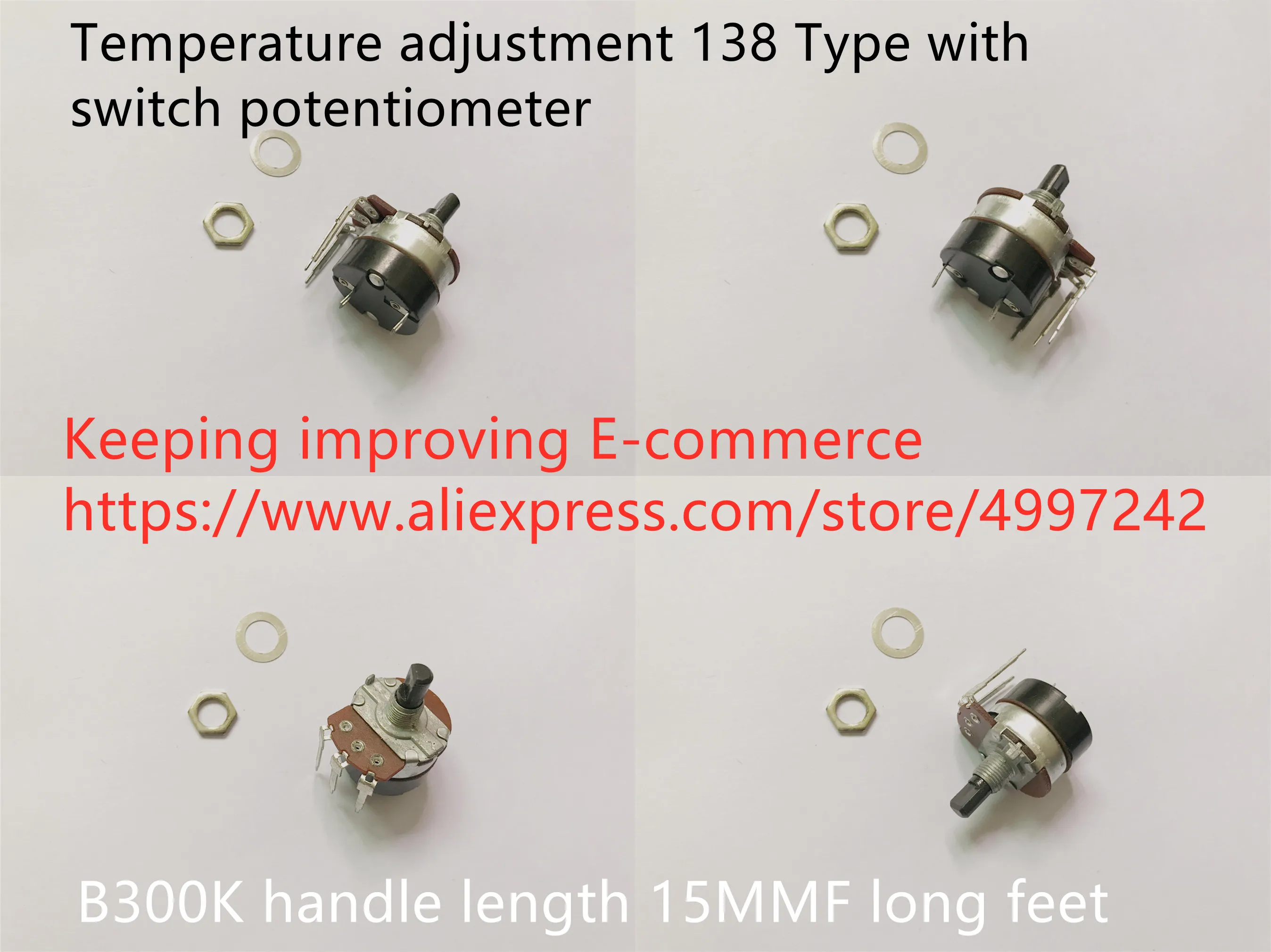 Potenciómetro Original nuevo 100% ajuste de temperatura tipo 138 con interruptor B300K longitud del mango 15MMF pies largos