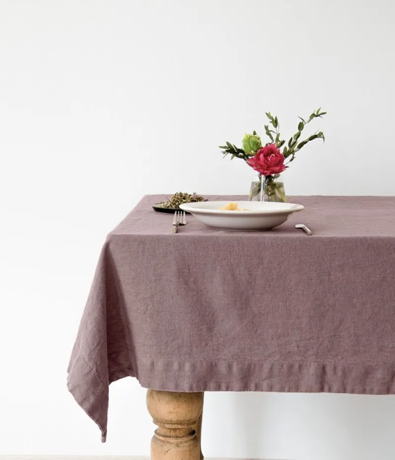 100% Linen Tablecloth White Gray Purple Sky blue colors 160x320 cm Eco-Friendly Table Cover 2 pcs Customize