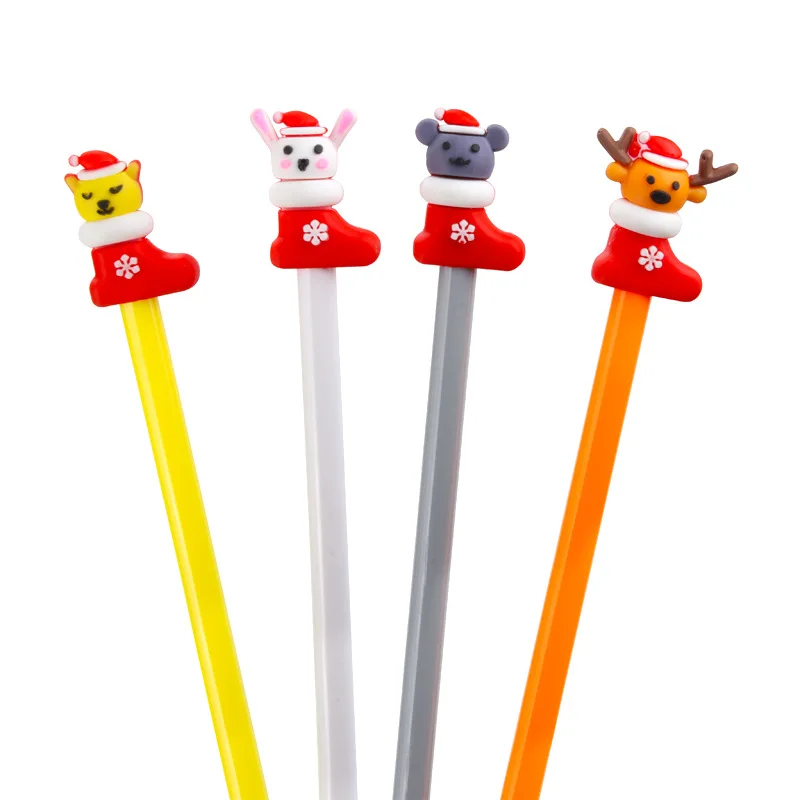 

50PCS Cute Creative Christmas Socks Mouse Gel Pens Cartoon Animal Water Pen Student Stationery Office Accessories