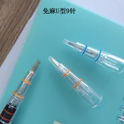 10pcs Microblading Needles 1R/3R/5R/7F Lip Eyebrow Tattoo Cartridges Semi Permanent Body Makeup Tool Push-in Type No Anesthesia