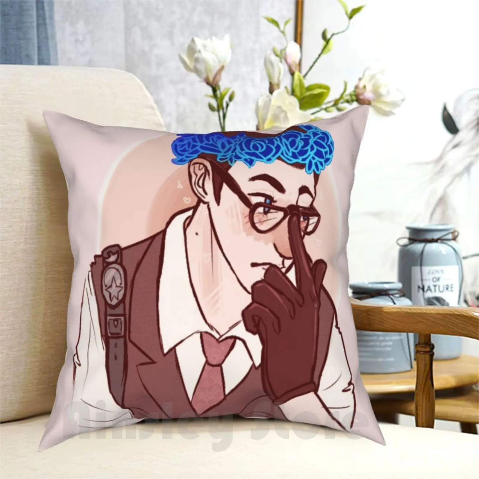 Joseph ; Precious Cinnamon Bun Pillow Case Printed Home Soft DIY Pillow cover Tew The Evil Within Joseph Oda Flowercrown