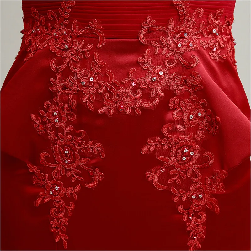 Rojo elegante aplique De sirena trompeta De 2018 De noche Formal Vestido Abendkleider Vestido De fiesta vestidos para la madre De la novia