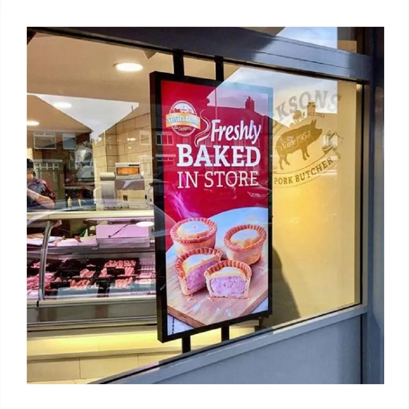 Janela brilhante 2500nits 4K de dupla face de 43 polegadas voltada para jogador de publicidade ao ar livre