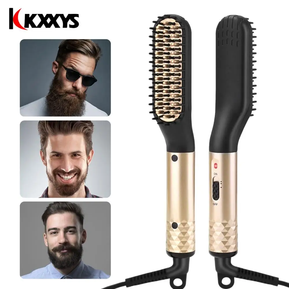 Multifunctional Hair Straightener Comb Brush Beard Hair Straighten Straightening Comb Hair Curler Quick Hair Styler For Men