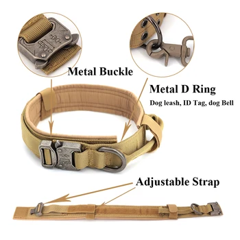 Dog Training Collar Adjustable Tactical Dog Collar And Leash Set Control Handle Pet Lead Collar For Small Big Dogs 2