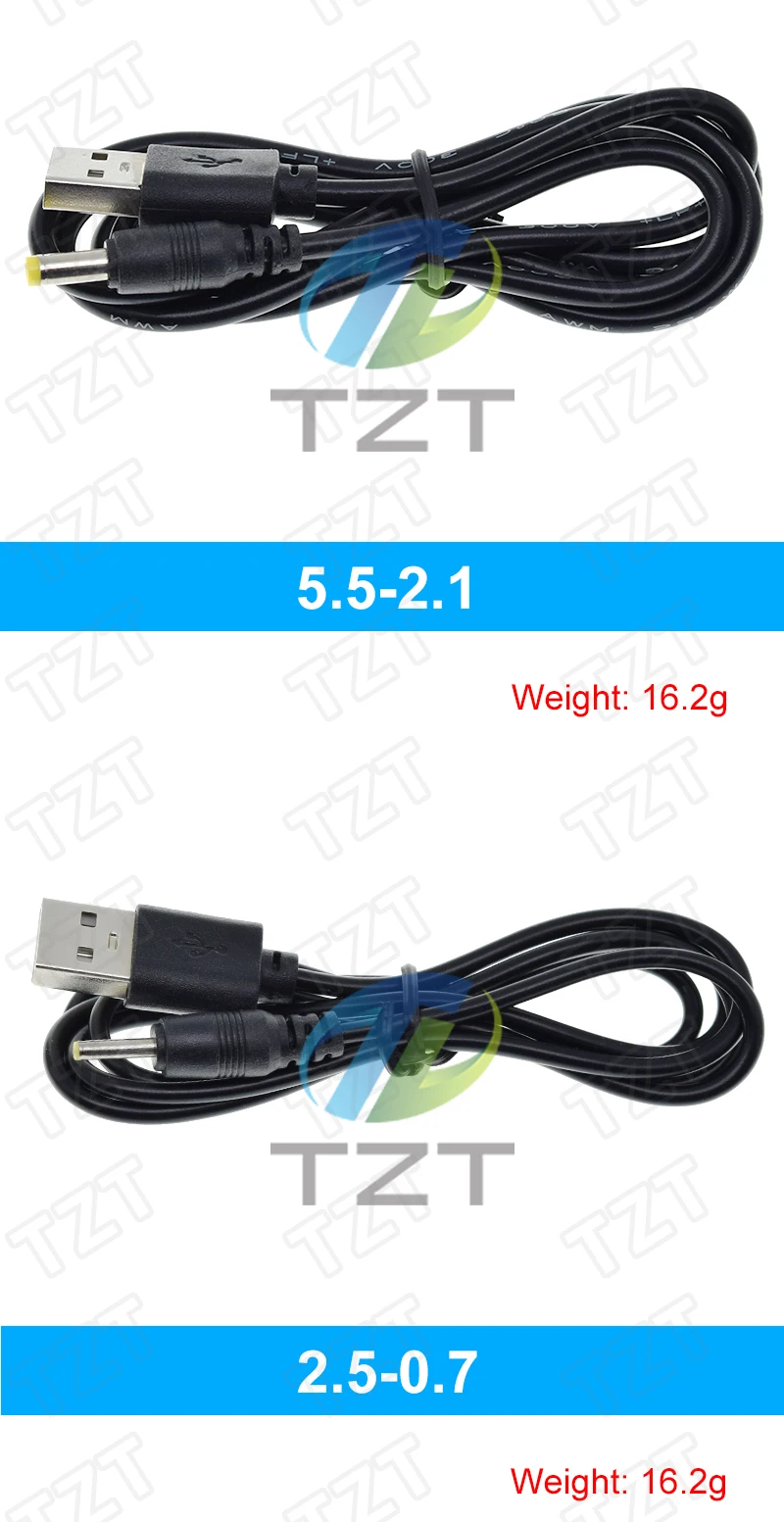 TZT 1/3PCS 1M USB-Anschluss zu 2.0*0.6mm 2.5*0.7mm 3.5*1.35mm 4.0*1.7mm 5.5*2.1mm 5V DC-Stromkabel-Stecker – Detail 5