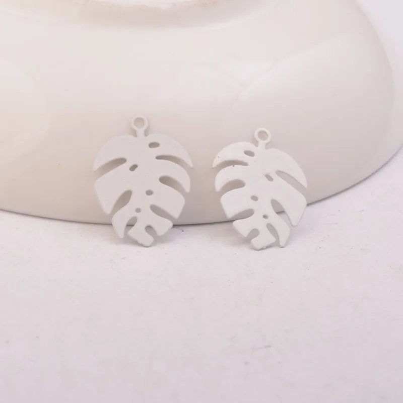 50 Stück AC10715 15mm*20mm Messing Pflanzen-Monstera-Blatt-Anhänger, bemalte Ohrring-Basis, Anhänger für DIY-Schmuckherstellung – Detail 5