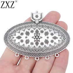 ZXZ 2pcs Tibetan Silver Large Tribal Boho Connector Charms Pendants for DIY Necklace Jewelry Making Findings