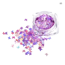 12 Colors Laser Butterfly Glitter Shiny Lip Gloss Glittering DIY Decor Butterflies Laser Flakes Lipgloss Base Mix Decorations 3g