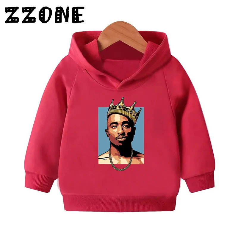 Kids Tupac 2pac Print Hooded Hoodies Children Hip Hop Sweatshirts Baby Pullover Cotton Tops Autumn Girls Boys Clothes,KMT287