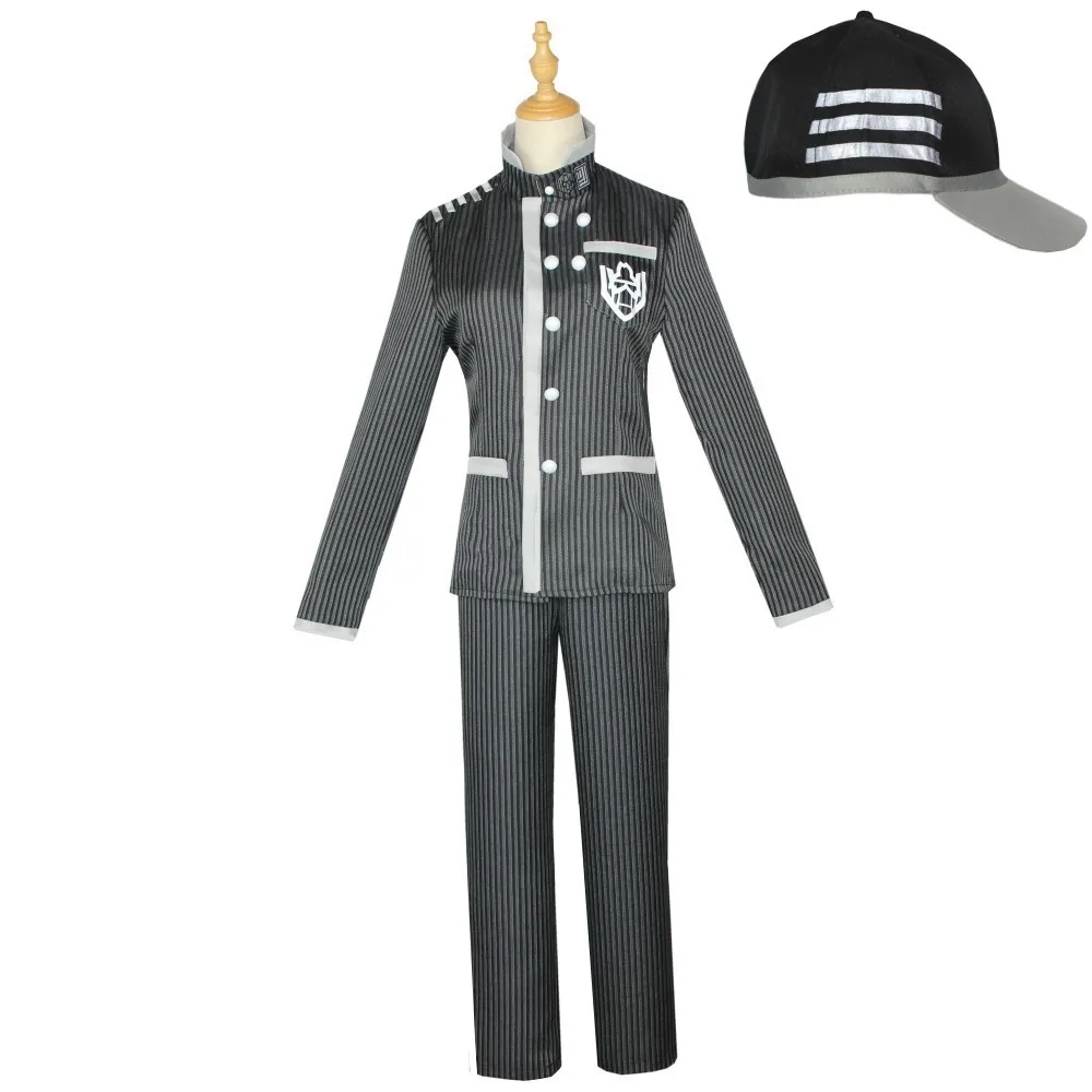 

Anime Danganronpa V3 Saihara Shuichi Detective Uniform Hat Cosplay Costume Full Set Halloween Party Outfit