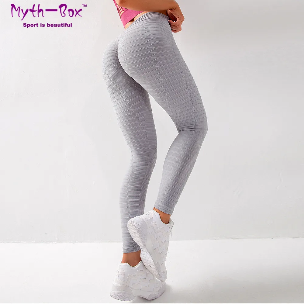 Women Sport Leggings High Waist Yoga Pant Hip Lifting Textured Running Trousers Elastic Quick Dry Gym Fitness Tights Pant Female