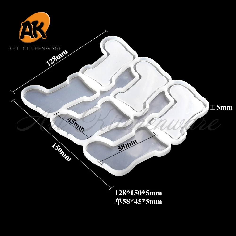 Christmas Sock Design Lollipop Silicone Mold Candy Cake Topper Model DIY Chocolate Fondant Mould Cake Decorating Tools Bakeware image 2