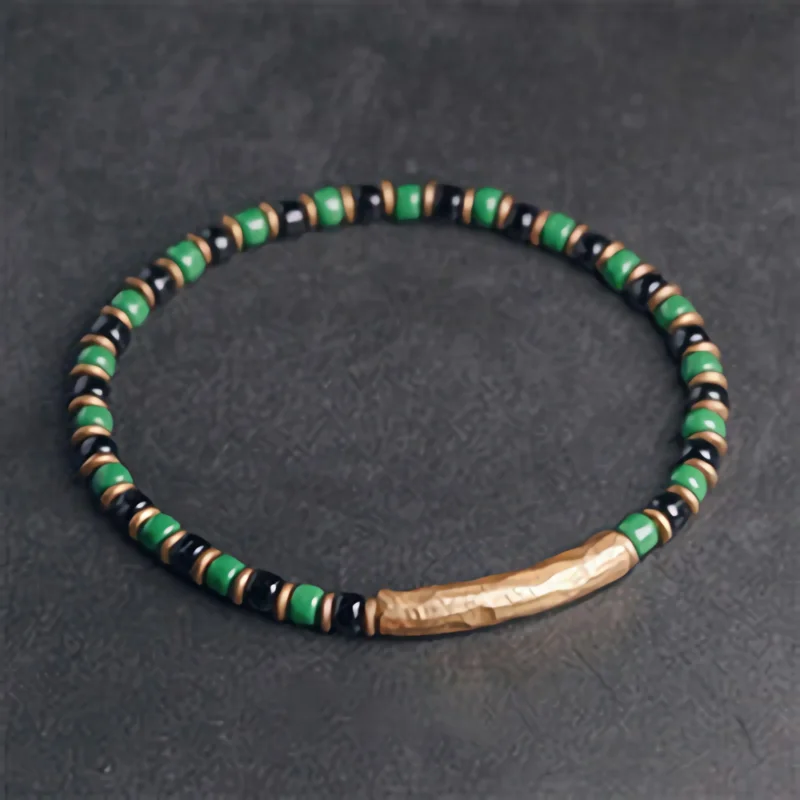 Minimalista Chakra Multi Smalto di Colore Mini Borda il Braccialetto di Rame di Fascino Della Boemia Guarigione Collocazione Boho chic Piccolo
