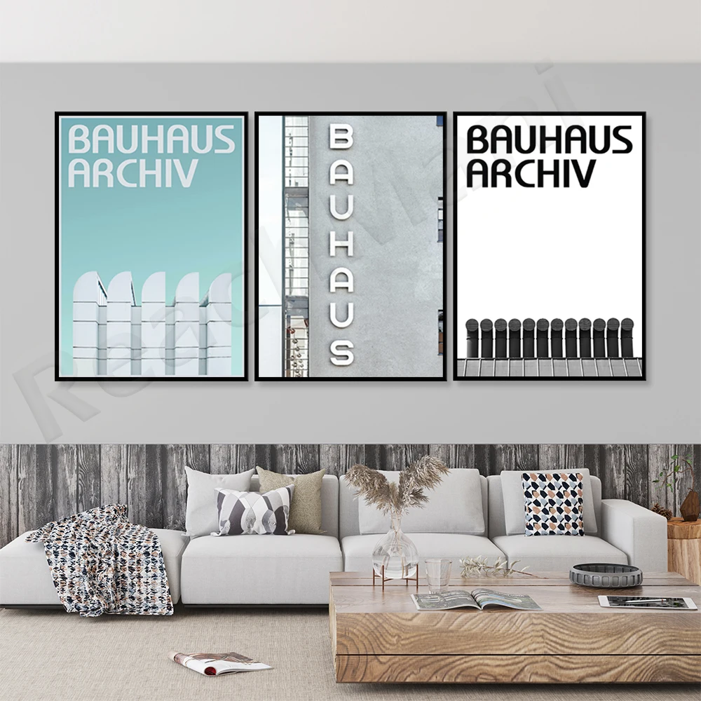 Bauhaus Architecture Exhibition Poster, Bauhaus Archive Graphic Printing Art German Design Printing Decorative Poster