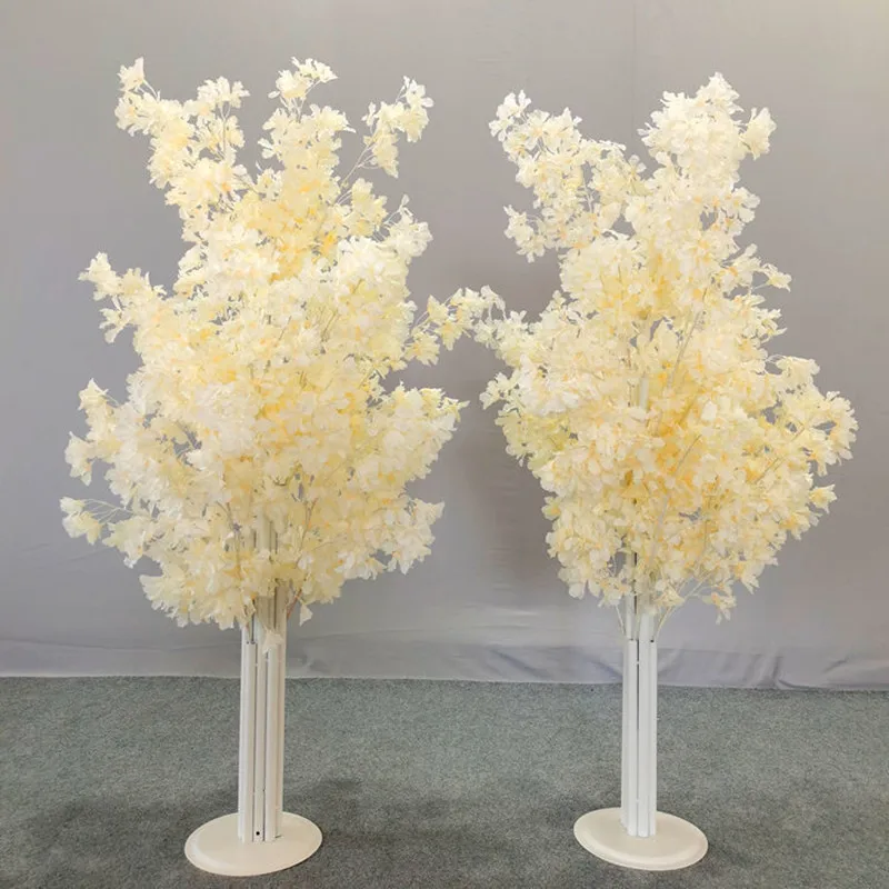 

Upscale Artificial Flowers Cherry Bloosm Tree Fake Plants For Wedding Decoration Mariage Runner Aisle Road Lead Home Decor 4 Set