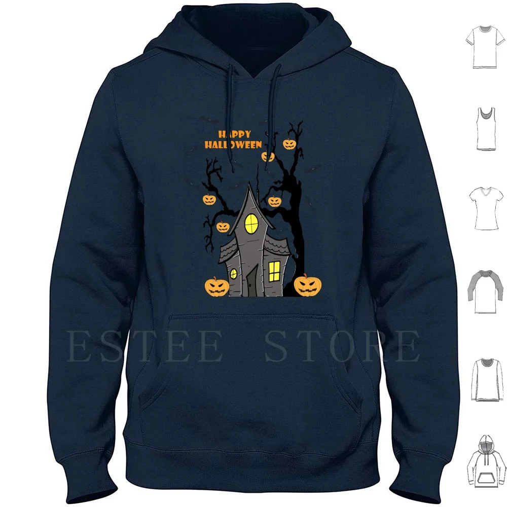 Hello Halloween Hoodies Halloween House Pumpkins Halloween Pumpkins Scary House Horror Bats
