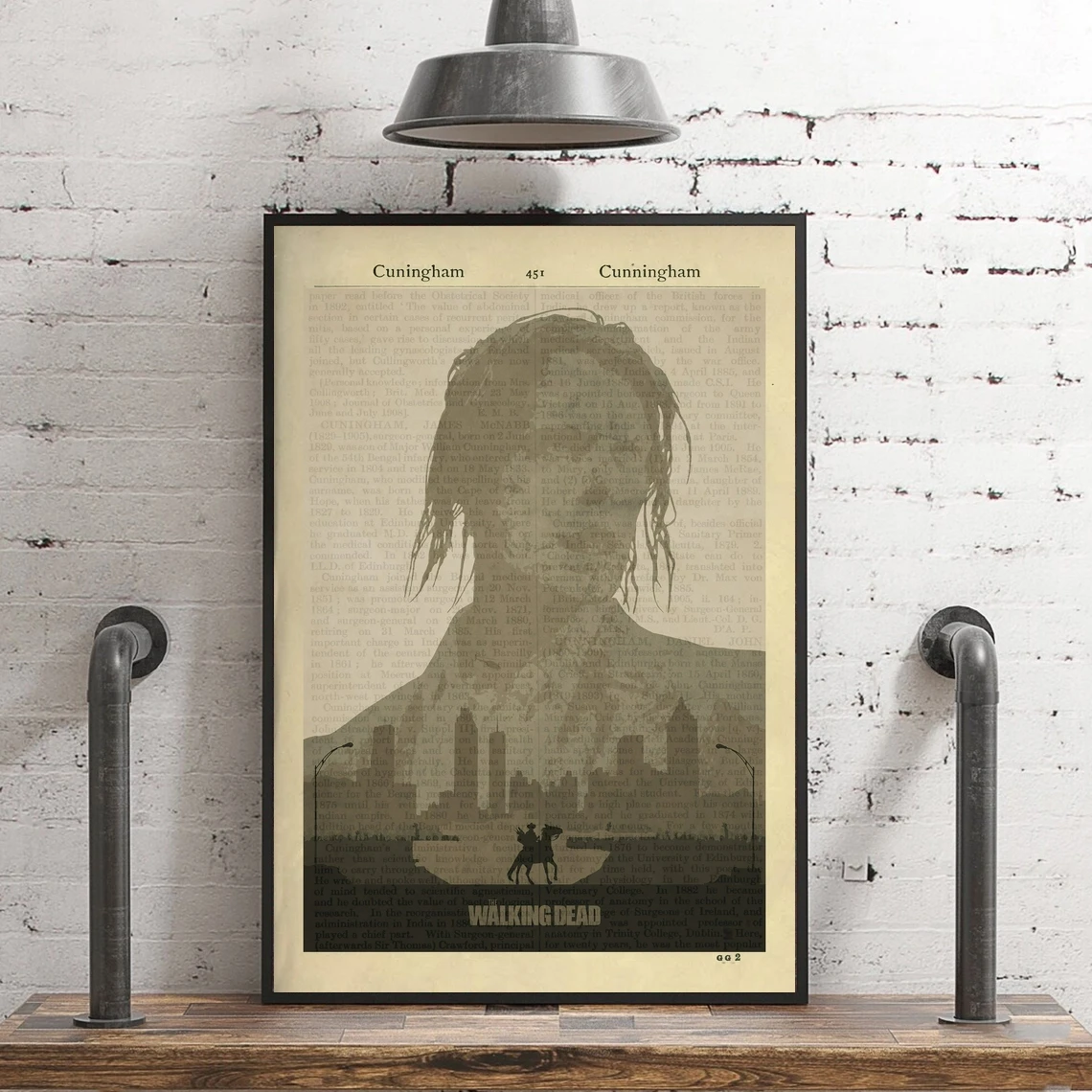 The Walking Dead Zombie Undead Daryl Dixon Apocalypse Post Apocalyptic Survive Negan Rick Minimal Minimalist Poster Print