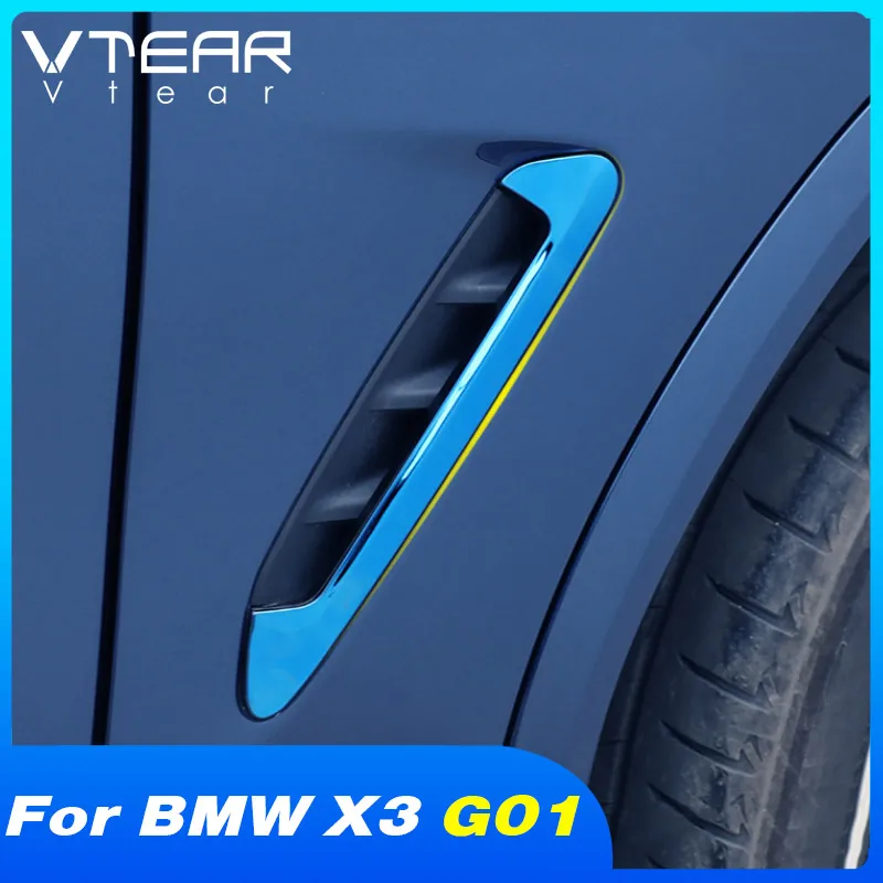 Vtear Front Fender Cover Trim Exterior Protection Auto Accessories Car Modification Decoration Parts For BMW X3 G01 2018-2021