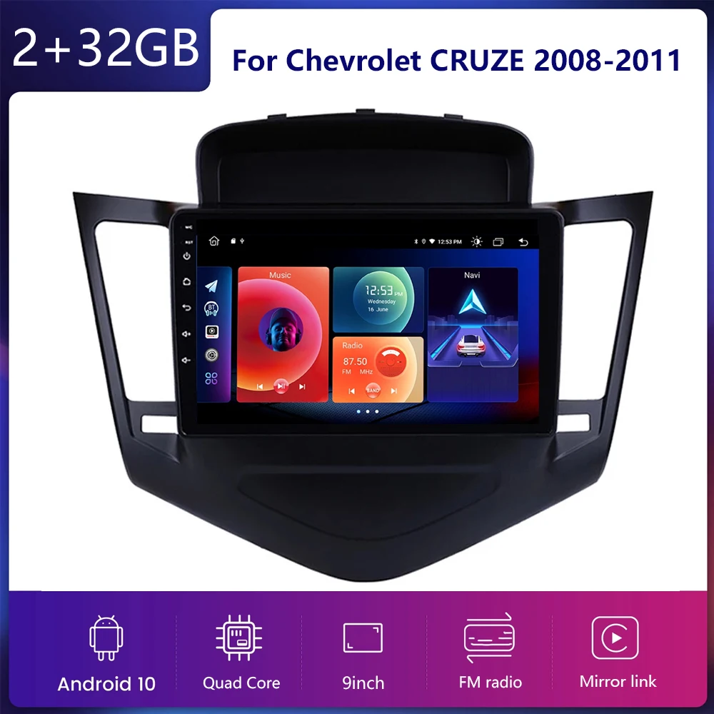 

Double 2din Android 11 Car DVD Multimedia Player For Chevrolet CRUZE 2008 2009 2010 2011 Quad-core 2.5D GPS Navi Wifi BT