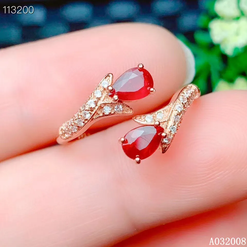 

KJJEAXCMY fine jewelry 925 sterling silver inlaid natural ruby ring delicate new female exquisite support test hot selling