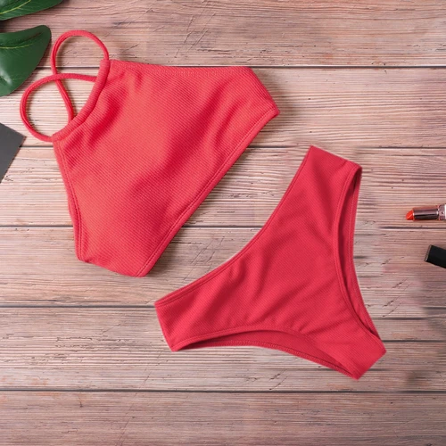 Bikini con realce para mujer, traje de baño con Tanga, unicolor, 2024