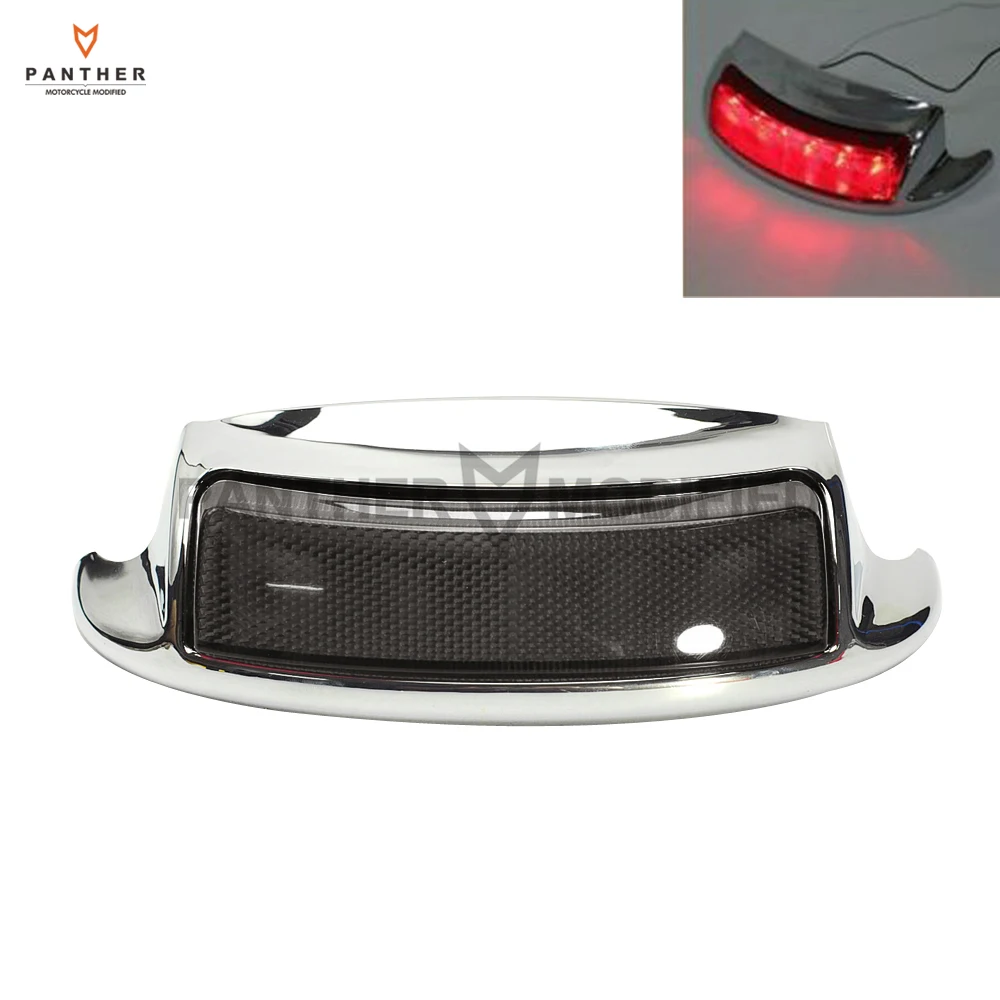 Smoke/Red Lens Motorcycle Rear Fender Tip Light Case for Harley Electra Glide FLHTC FLHT FLHTCU FLHTK