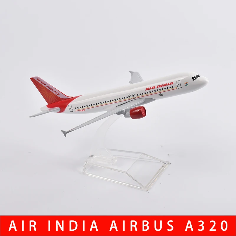 JASONTUTU 16cm Air India Airbus A320 Aircraft Diecast Metal 1/400 Scale Planes Model Airplane Model Plane