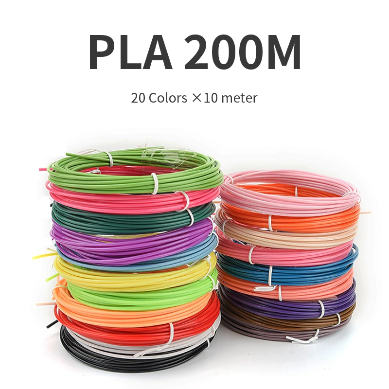 PLA/ABS Filament For 3D Pen 3D Printing Pen Material 10/20 Rolls 50M/100M/200M 1.75mm Plastic Filament No Smell  for 3D Pencil