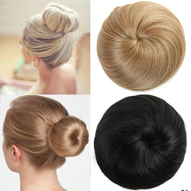 MANWEI-extensiones de pelo elásticas, cinta para el pelo, mechones de cola de caballo, postizos Updo, bollos con cordón