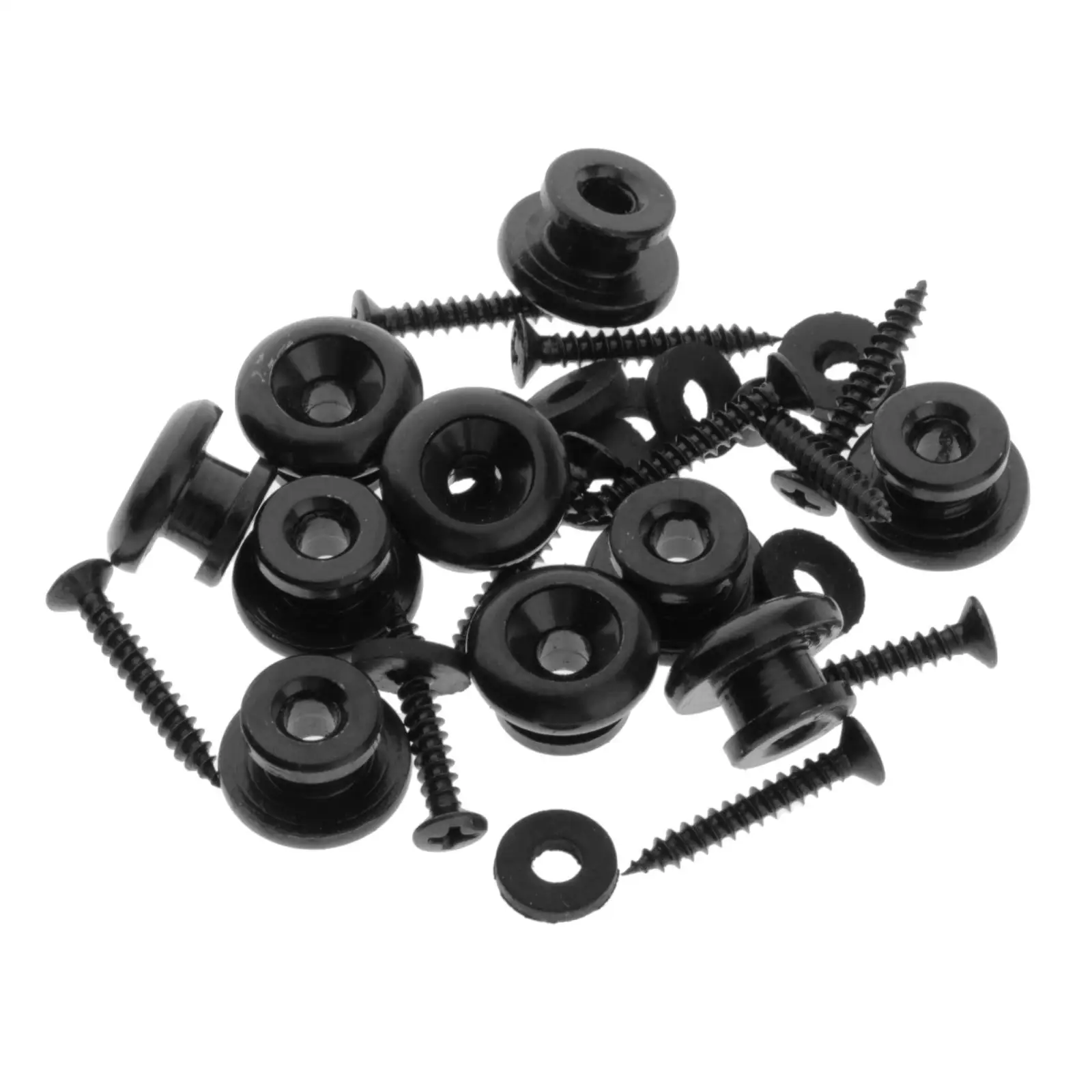10Pcs/Lot Chrome Guitar Strap Buttons Strap Locks Metal Mushrooms Head End Pins Classical Nut Parts Lock Black Banjo Head Bass