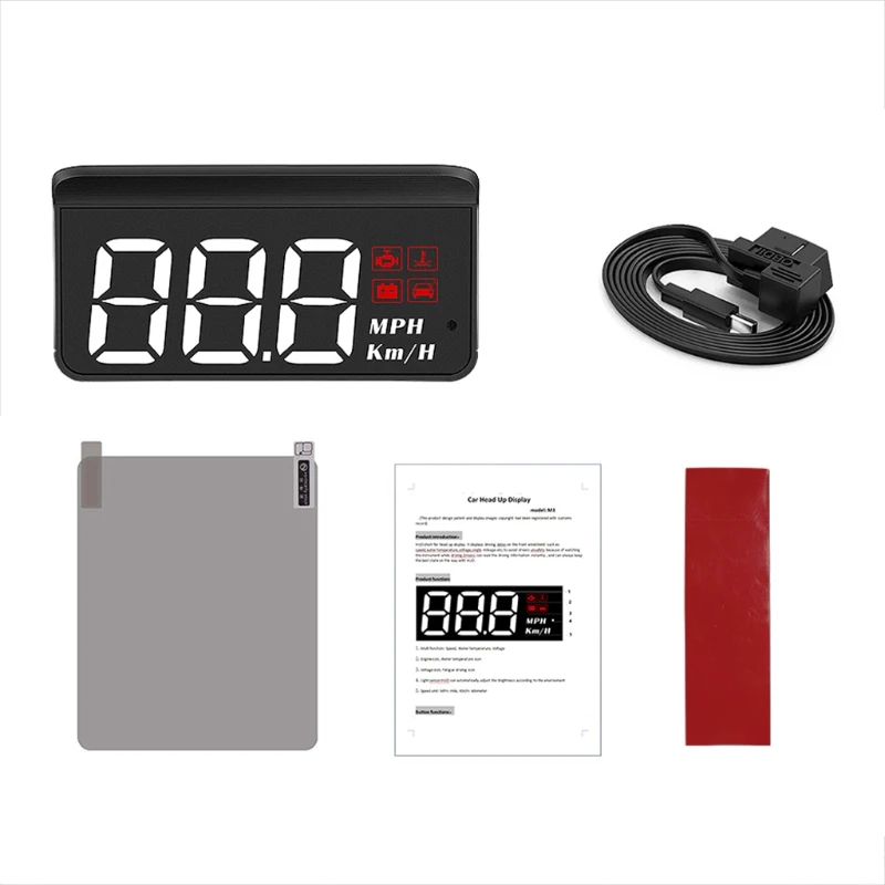 2025 New M3 Newest HUD Head-Up Display OBD2 Model Car-Styling Overspeed Warning Windshield Projector Alarm System Universal Auto - Image 6