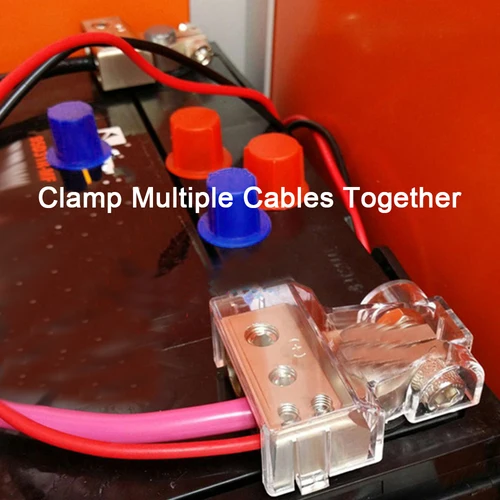 Imagen 2 del producto Conectores de terminales de batería de coche, abrazaderas de Cable de Audio estéreo, adaptador 0/2/4/8/10GA, juego modificado, accesorios interiores automotrices, 2 uds.