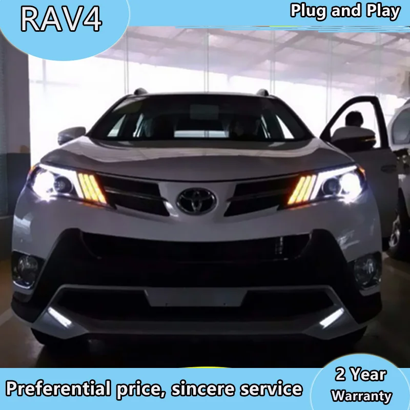 

Car Styling Headlight assembly For Toyota RAV4 2013-2016 For RAV4 LED Angel Eye DRL Q5 bi xenon lens h7 xenon Front light