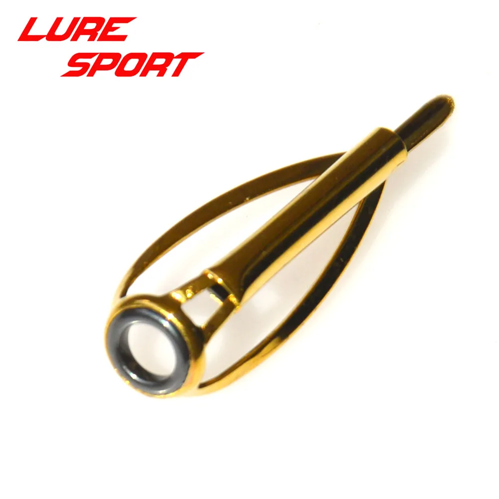 LureSport 10 pcs Gold frame MN Top guide SIZE 5 6 8 repair Fishing Rod Building component Repair DIY Accessory