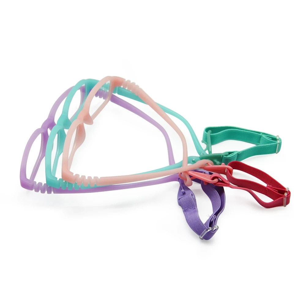 Kids Eyeglasses with Cord Size 47, Mira Flexible One-piece Children Glasses Frame Strap, No Screw Unbreakable Girls Boys Glasses