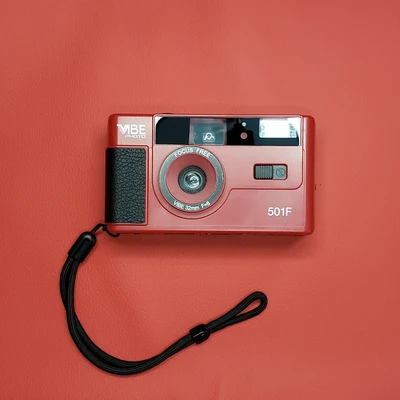 Suitable German VIBE 501F Camera Reusable Non-Disposable Retro Film Camera 135 Film With Flash Black/Red/Champagne Silver/Pink