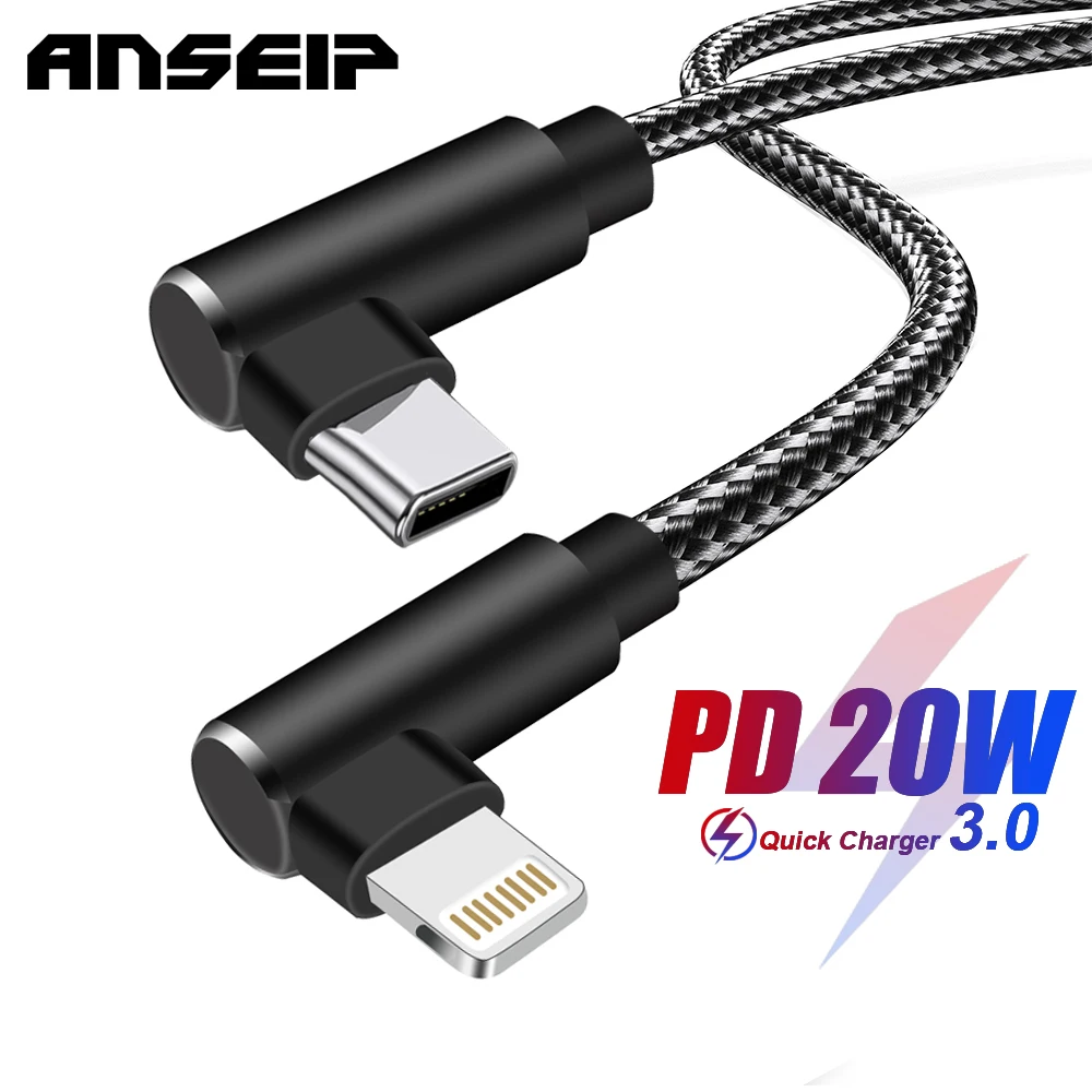 ANSEIP USB Type c إلى IOS كابل PD 20 واط شحن سريع مزامنة البيانات الحبل USB c تهمة كابل آيفون 12 11Pro ماكس 6 7 8 X باد أبل