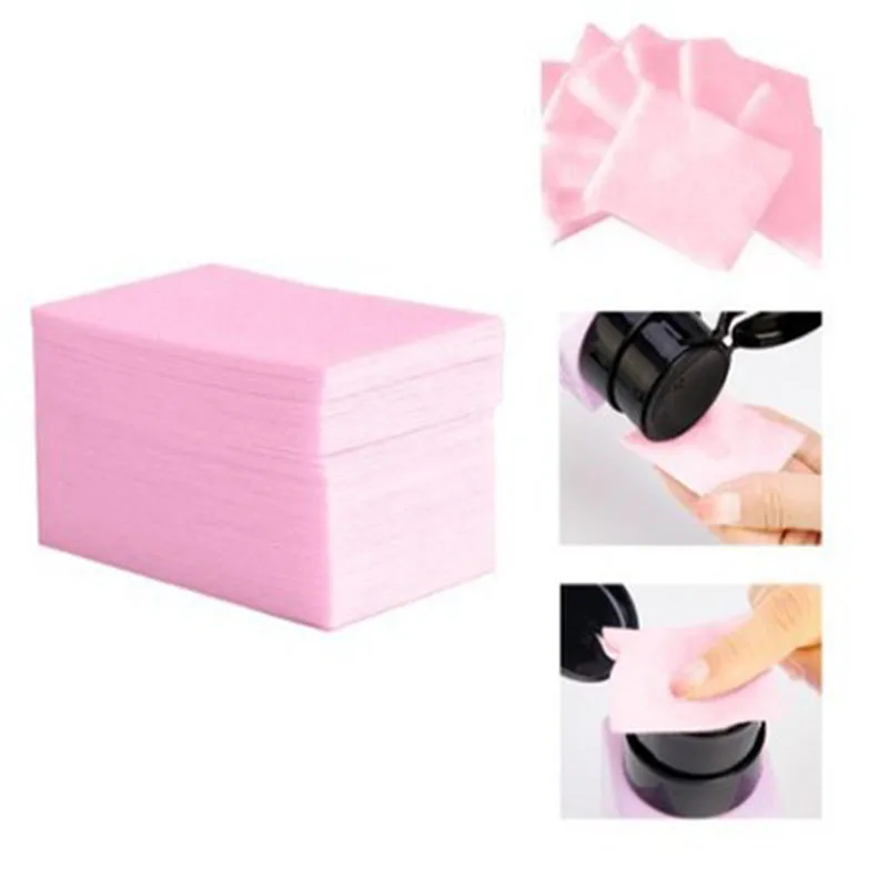 100 Pcs-Pluizende Doekjes Nagellak Remover Wraps Cutton Pads Manicure Pedicure Gel Nagellak Remover