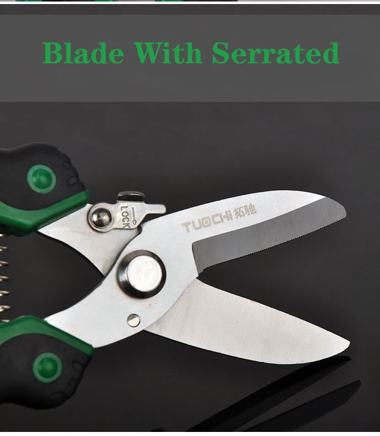 Metal Sheet Cutting Scissor Serrated Multi-purpose Industrial Scissors Tin Snips Aluminum Steel Cutter Shears Hand Tools