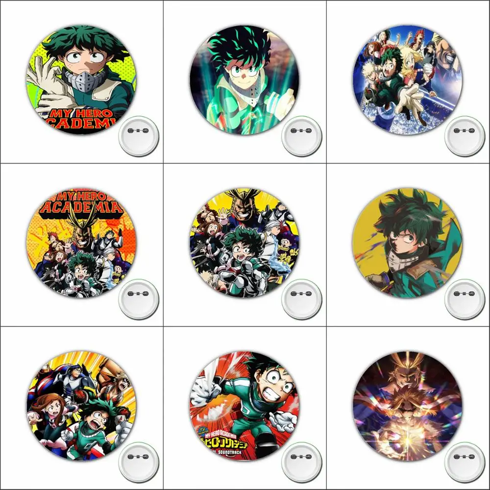 3pcs anime My Hero Academia lencana Midoriya Izuku Cosplay pin bros untuk pakaian Aksesori tas ransel kancing lencana