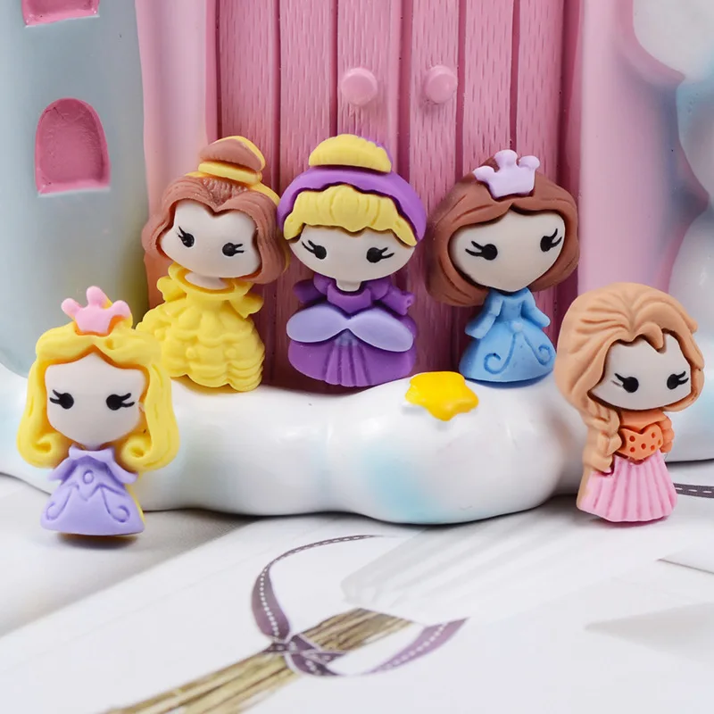 Resin Cartoon Princess Diy Material Slime Filler Accessories Clay Charms Playdough Tools Learning Toys for Children Unisex Model