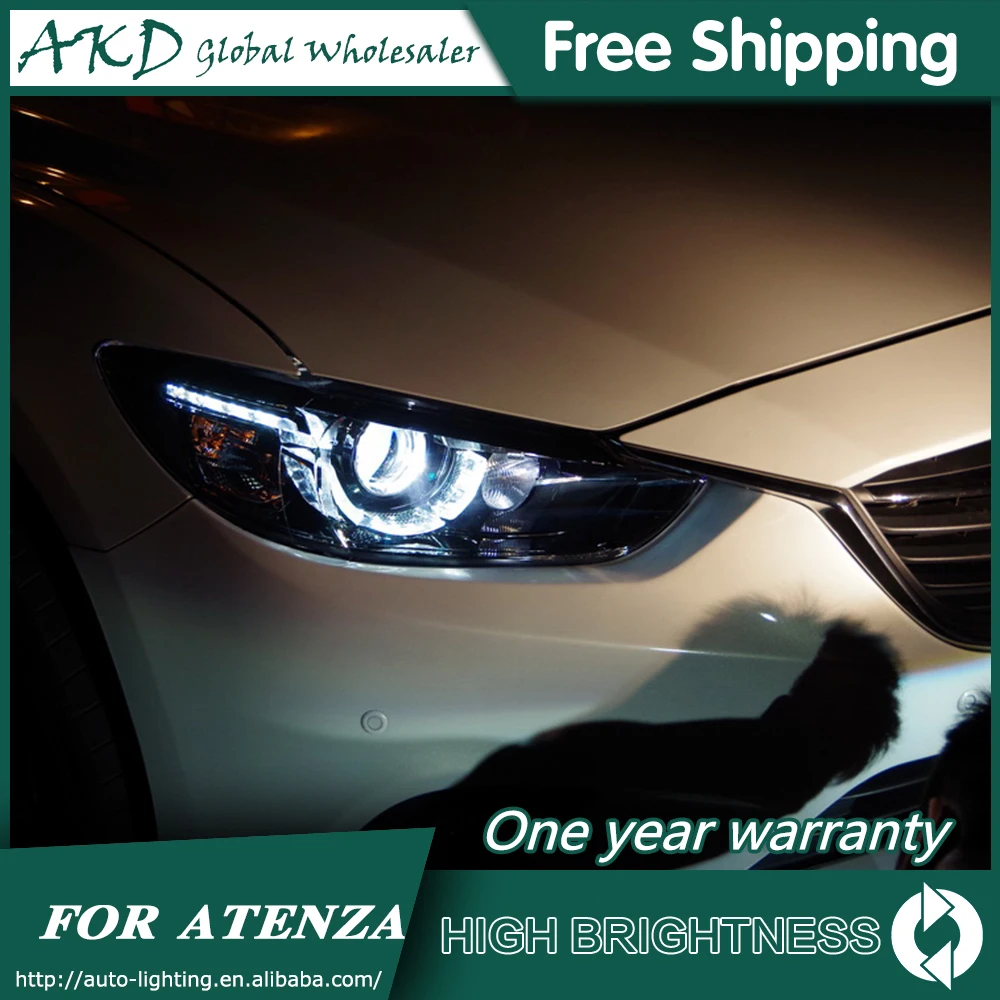 Headlights For Mazda 6 Atenza 2013-2017 DRL Daytime Running Lights Head Lamp LED Bi Xenon Bulb Fog Lights Car Accessories