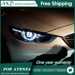 Headlights For Mazda 6 Atenza 2013-2017 DRL Daytime Running Lights Head Lamp LED Bi Xenon Bulb Fog Lights Car Accessories